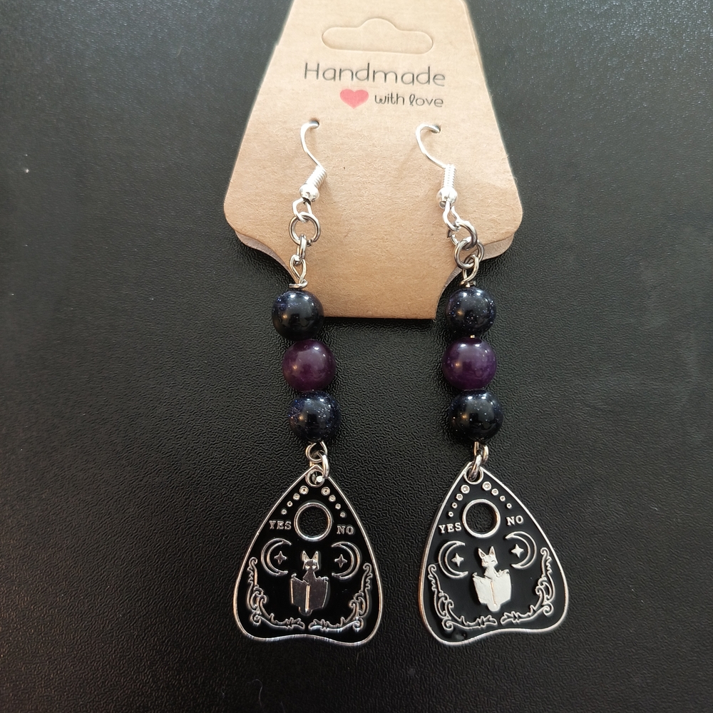 Handmade Silver and Purple Earrings